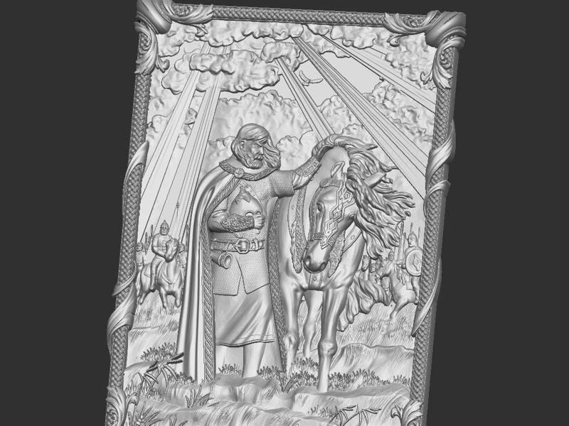 Panel Roman Mythology Soldier Horses- Oleg the Wise