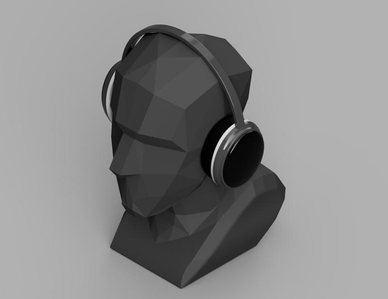 Low Poly 'Head'phone Stand 095 | 167 x 248 x 326mm