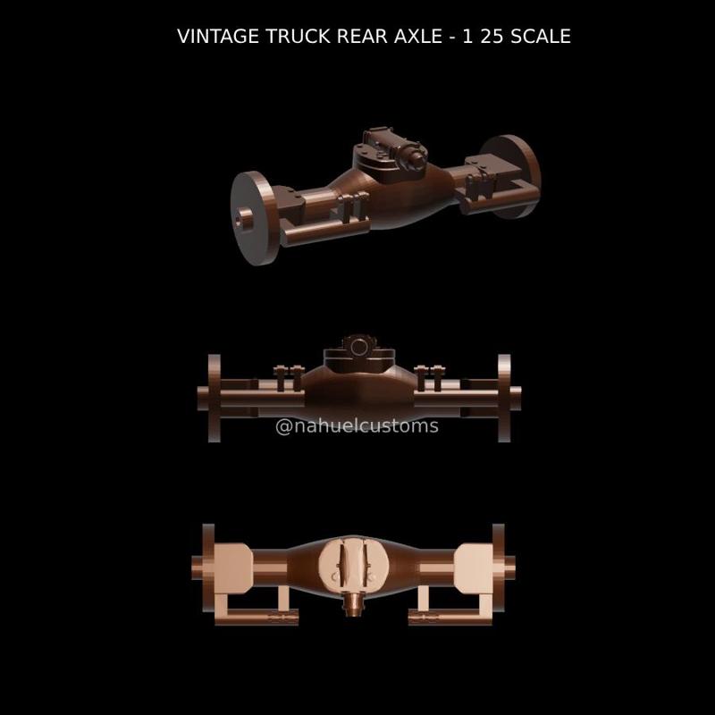 VINTAGE TRUCK REAR AXLE - 1 25 SCALE