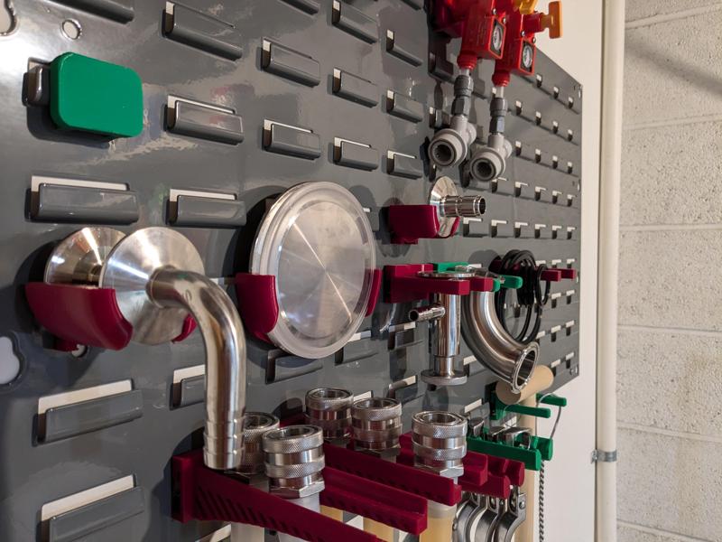 Brewery Peg Board 1.5" Tri-clamp cap holder