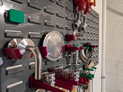 Brewery Peg Board 1.5" Tri-clamp cap holder