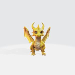 Golden Dragon 3D Model - Fantasy Creature
