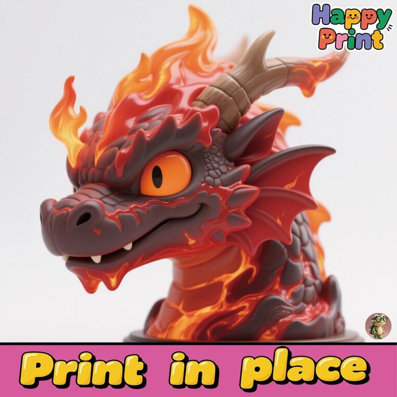 Fire dragon head sculpture