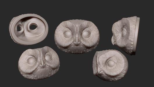 04 Owl Griffin Head, Bird, Art Dolls