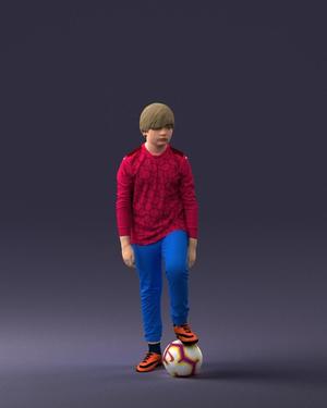 000236 Young Boy Football Player with Soccer Ball 1224