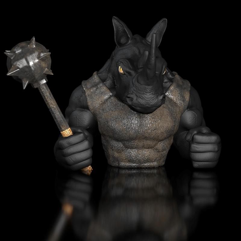 Rhinocerus rhinoceros dozer bust