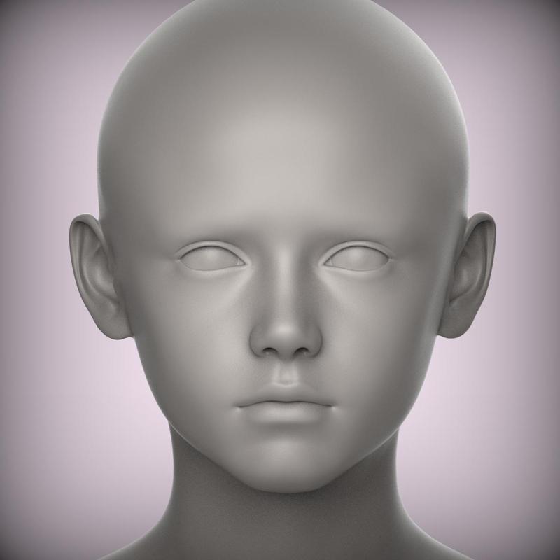 21 boy teenager child MALE HEAD SCULPT 01 3D MODEL