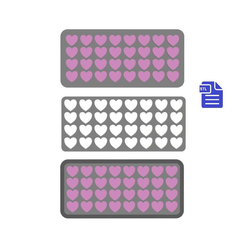 Hearts Embed Tray Mold  for Bath Bombs