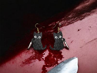 Killer cat earrings