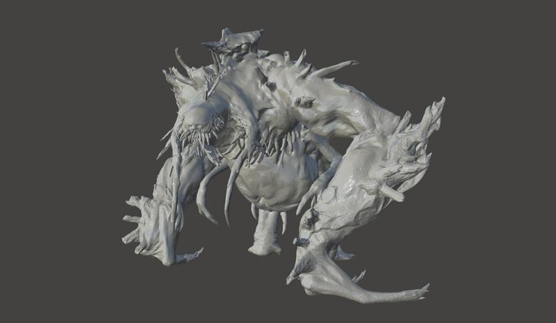 BRUTE NECROMORPH - DEAD SPACE REMAKE  BOSS - ULTRA HIGH DETAILED MESH - HIGH POLY STL FOR 3D PRINTING