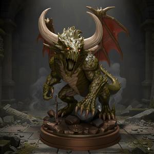 Epic Dragon Statue 3D Model Solid STL File Ready for Printing Without Supports