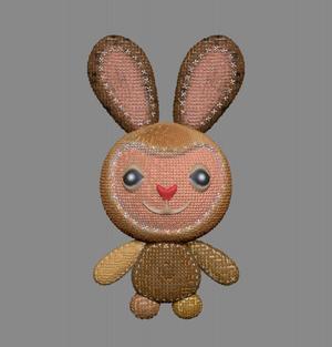 Cute Amigurumi Detailed Bunny 3D Model