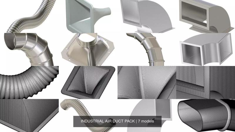 INDUSTRIAL AIR DUCT PACK 3D Model Collection