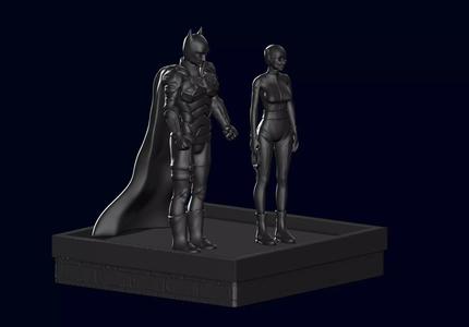Batman and Catwoman Statue The Batman 2022 Statue Fan Art