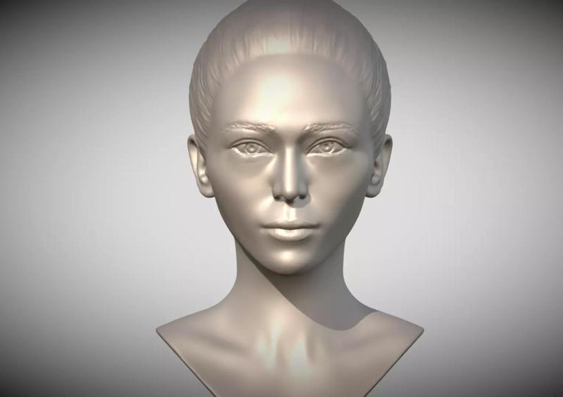 Attractive asian woman bust