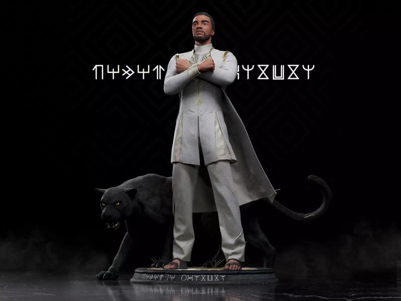 BLACK PANTHER - KING TCHALLA - CHADWICK BOSEMAN STATUE