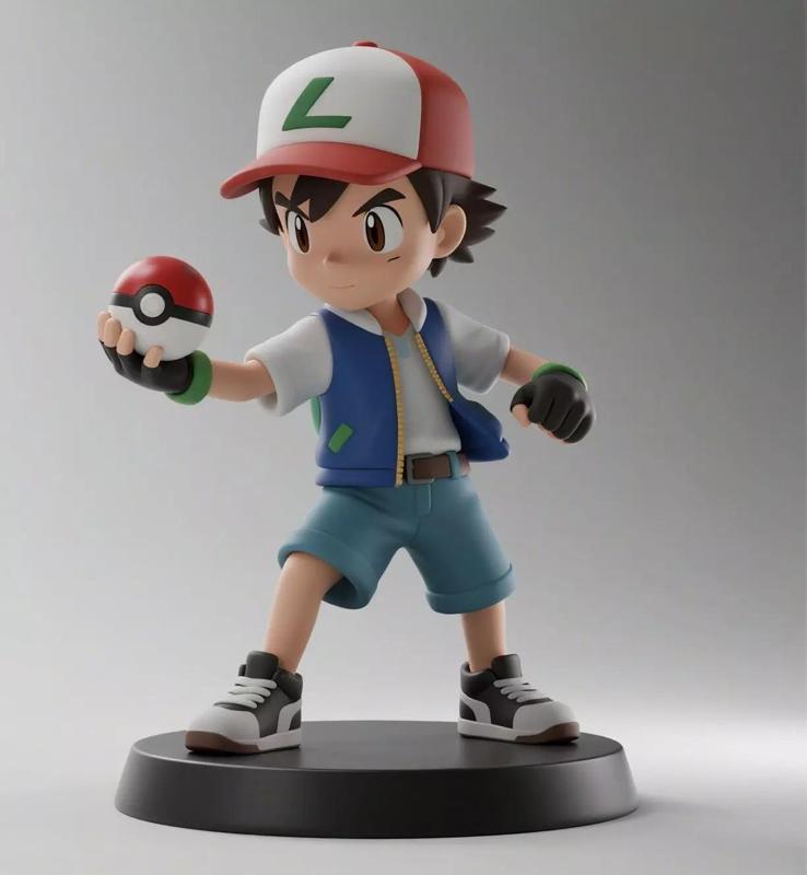 Ash Ketchum PokEmon Trainer Figurine