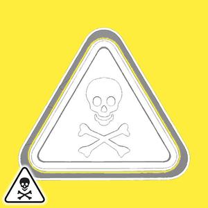 Warning sign cookie cutters - toxic material
