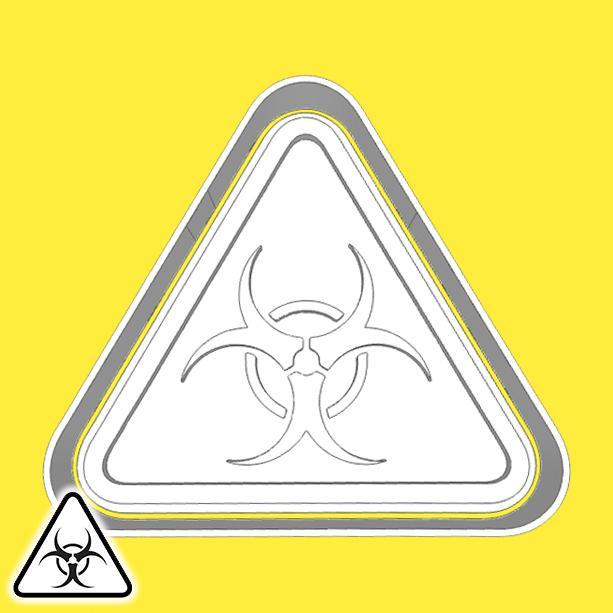 Warning sign cookie cutters - biological hazard