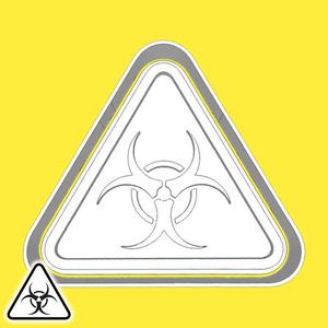 Warning sign cookie cutters - biological hazard