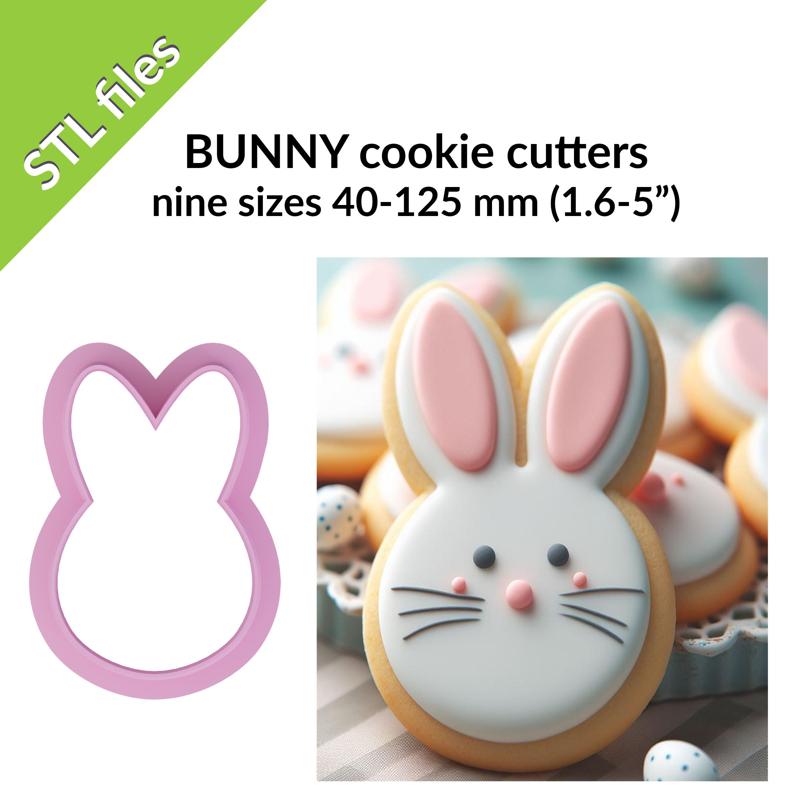 Bunny cookie cutters, nine sizes, for cute cookies