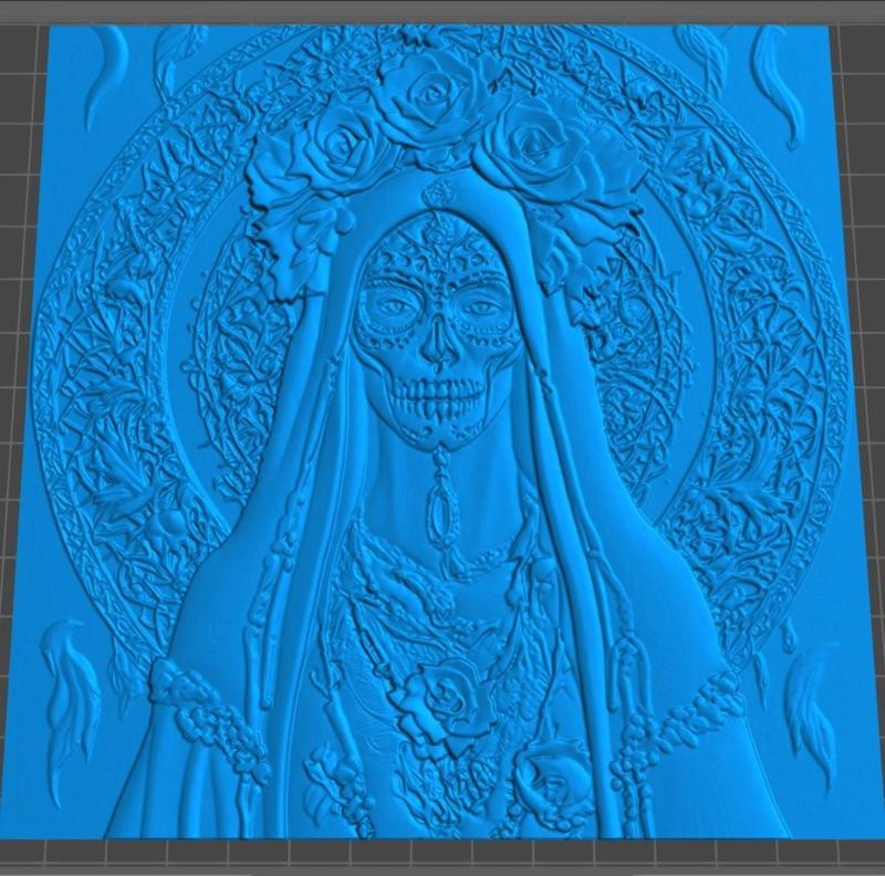 SANTA MUERTE LOW RELIEF TILE