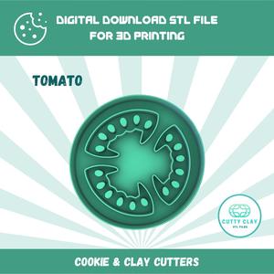 Cutty clay stl sliced tomato cutter, cookie and coaster cutter, stl file to download for 3d printing