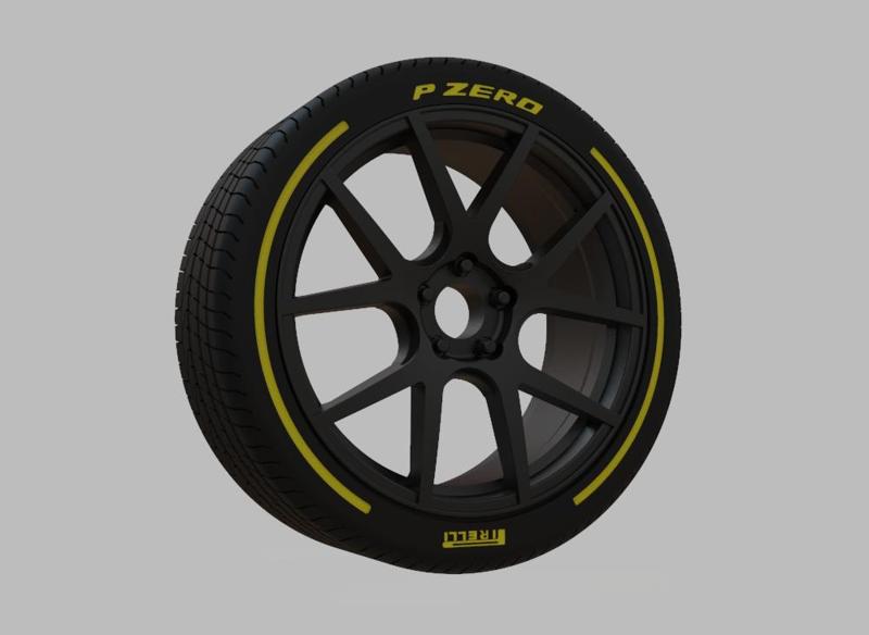 Miniature Enkei M52 Rim & Tire