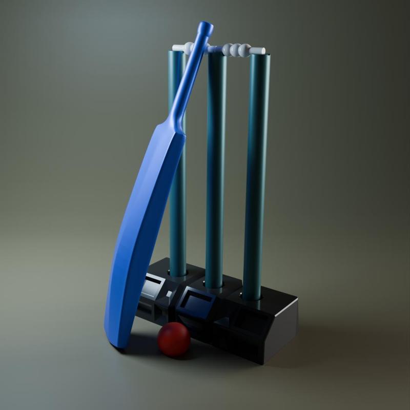 3D Printable Miniature Cricket Set