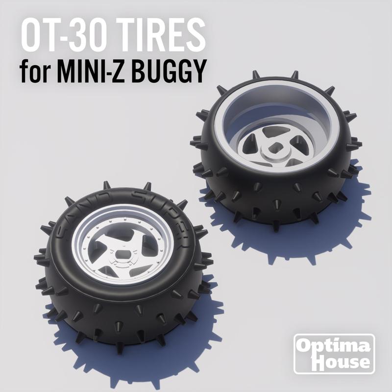 OPTIMA Tires and Wheels for Kyosho Mini-z Buggy
