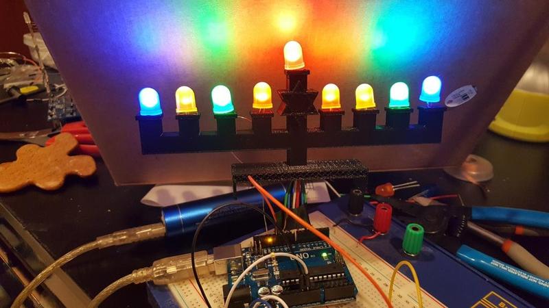 Menorah for 5mm LEDs