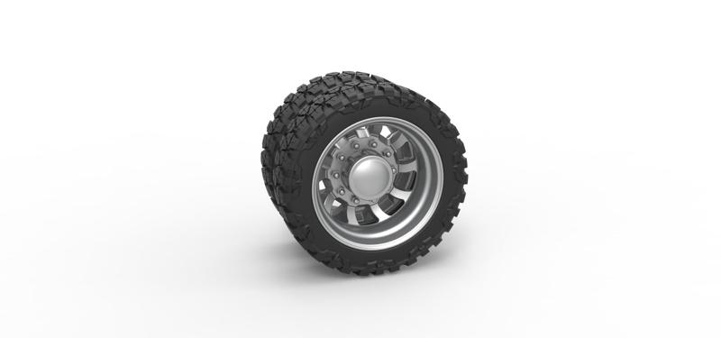Diecast Rear semi wheel for pickup Version 8 Scale 1:25