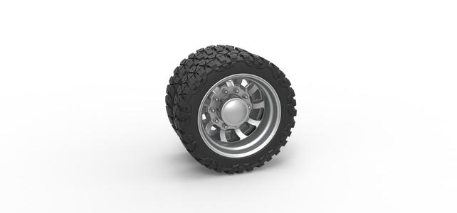 Diecast Rear semi wheel for pickup Version 8 Scale 1:25
