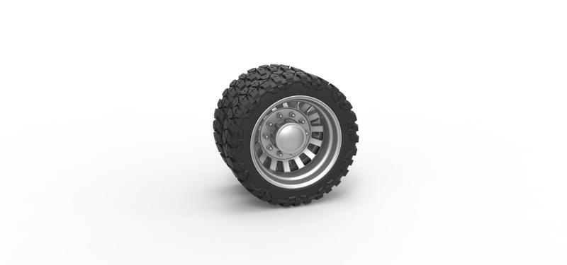 Diecast Rear semi wheel for pickup Version 16 Scale 1:25