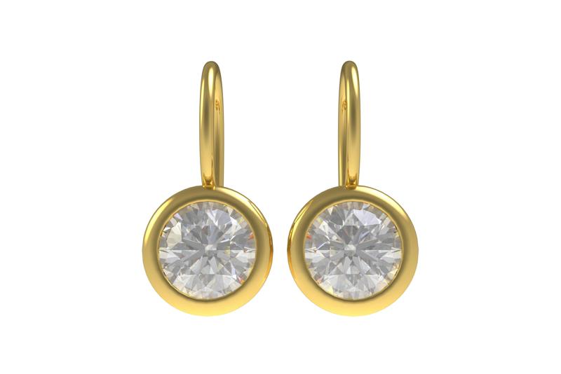 00003 Round Diamond Hoop Earring