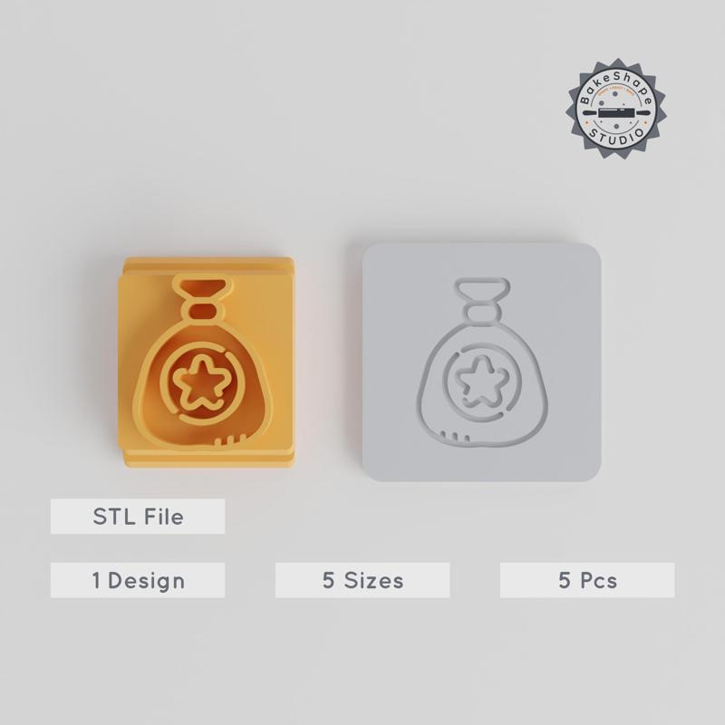 Festive Gift Stamp Tile Set, 5 Sizes, Perfect for Clay, Cookies & Fondant, Christmas Decoration PRODUCT_3875