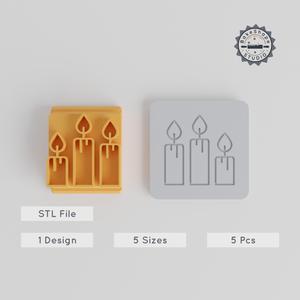 Candle Stamp Tile Set, 5 Motif Sizes for Halloween & Party Decor, Ideal for Clay, Cookies, Fondant PRODUCT_3973