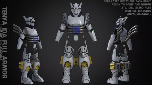 My Hero Academia Tenya Iida Ingenium Full Armor for Cosplay 3D Model Collection