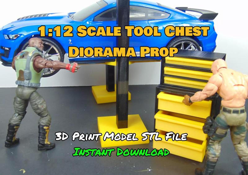 112 Custom Garage Auto Shop Tool Chest Diorama Prop Accessory
