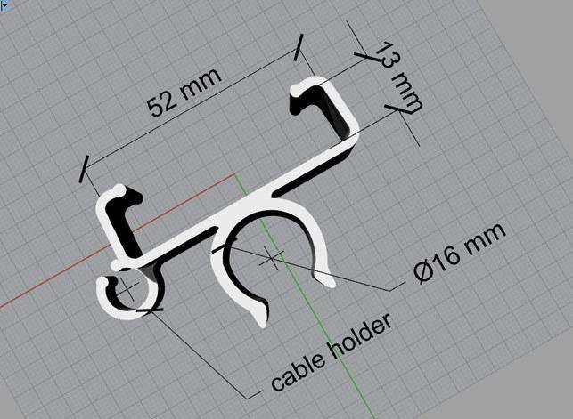Rc305 (video rx) holder - Clip on 16mm pipe