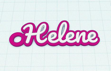 Fancy Keychain Name Tag - Helene