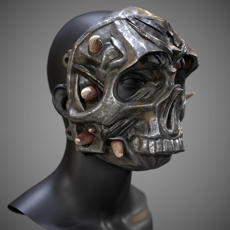 3D MASK 015 skull halloween warrior
