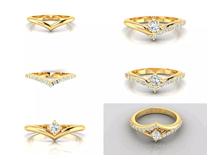 C8 The luxury female ring with gems wedding 3D Model Collection