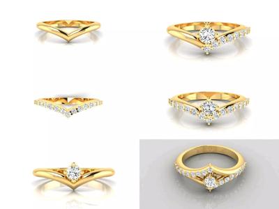 C8 The luxury female ring with gems wedding 3D Model Collection