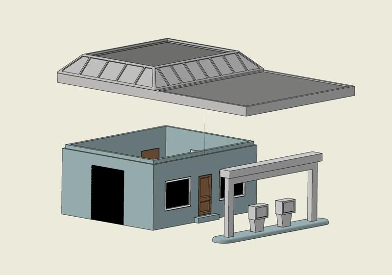 PETROL STATION BUILDING TEAM YANKEE TERRAIN 15mm COLD WAR