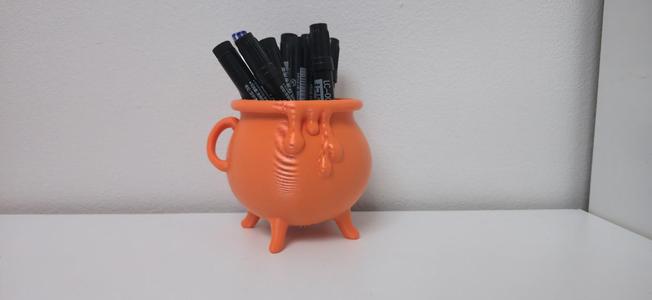 Halloween Witch Cauldron Pen Holder