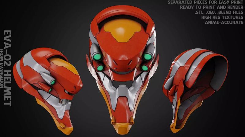 Evangelion EVA-02 Helmet for Cosplay