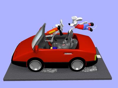 Leopold the cat car with mice for 3D printing STL