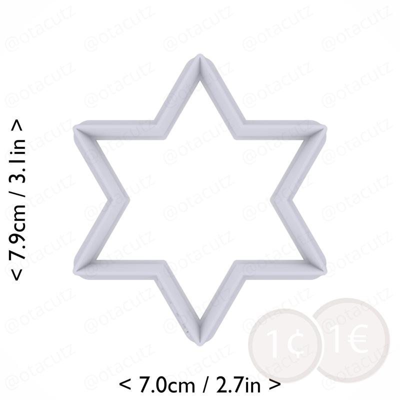 Hexagram Cookie Cutter 2.75in / 7cm