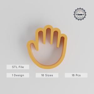 Hand Shape Cutter, 18-Piece Set, Perfect for Cookies, Fondant & Clay, Wave Hello, High Five, Open Palm Designs, 0.75" - 5" Sizes